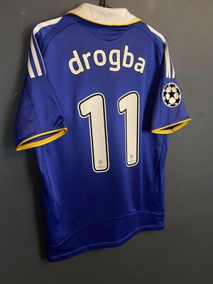 UEFA DIDIER DROGBA MENS FC CHELSEA 2008/2009 SOCCER FOOTBALL SHIRT