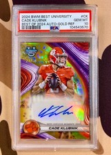 Cade Klubnik Autograph 2024 Bowman Best Gold Refractor SSP Auto /50 PSA 10