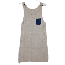 Gasson womens kangaroo pocket tank dress size XS beige canvas denim pocket