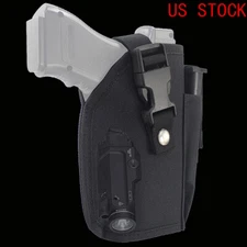 Tactical OWB Pistol Holster with Mag Pouch for Handguns with Light/Laser