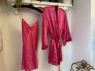 La Senza passender Slip & Morgenmantel Set Hot Pink UK 18 größere Dame verpackt neu Xdress  