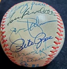 OAL BASEBALL SIGNED BY PETE ROSE & 21 HALL OF FAMERS INC WILLIE MAYS (BECKETT)