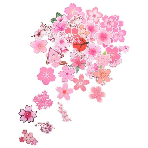  100 Pcs Blumensticker Deko Aufkleber Blumenabziehbilder Kofferaufkleber