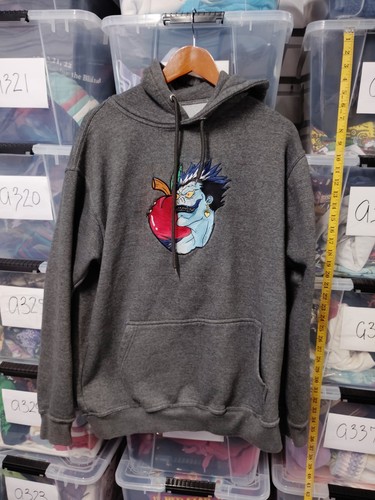 Anime Death Note Ryuk Hoodie Embroidered Size Xl Gray Streetwear Branded A363 