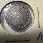 1859 Seated Liberty Half Dime, About Uncirculated EF, Scarce!