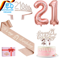 21 Geburtstag Deko, 21. Geburtstag Krone Und SchäRpe, Happy Birthday Tortendeko