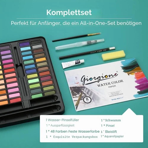 Watercolour Paint Set with Brush and 8 Sheets, photo 3