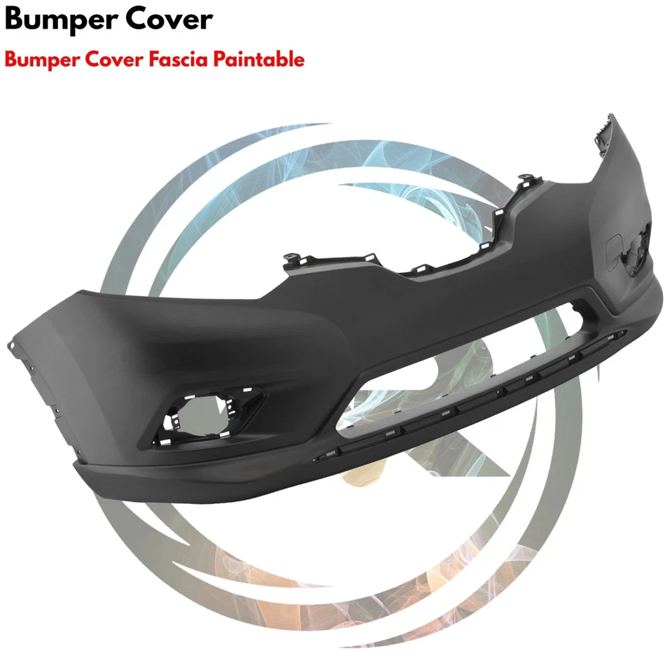 Front Bumper Cover Paintable & Fog Light Assembly Kit For 2014-2016 Nissan Rogue Foto 3 de 4