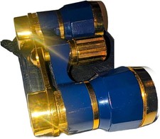 Binolux 3x25 Binoculars Blue Gold Trim Compact Vintage