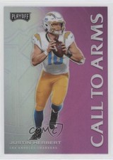2020 Panini Playoff Call to Arms Pink Prizm Justin Herbert #CA-19 tp9