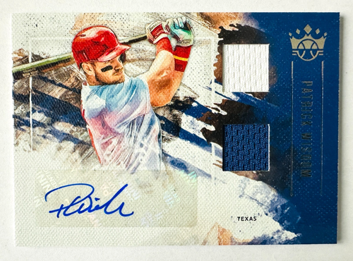 2019 Panini Diamond Kings Patrick Wisdom AUTO Jersey RC Rangers Rookie! - Bild 1 von 3