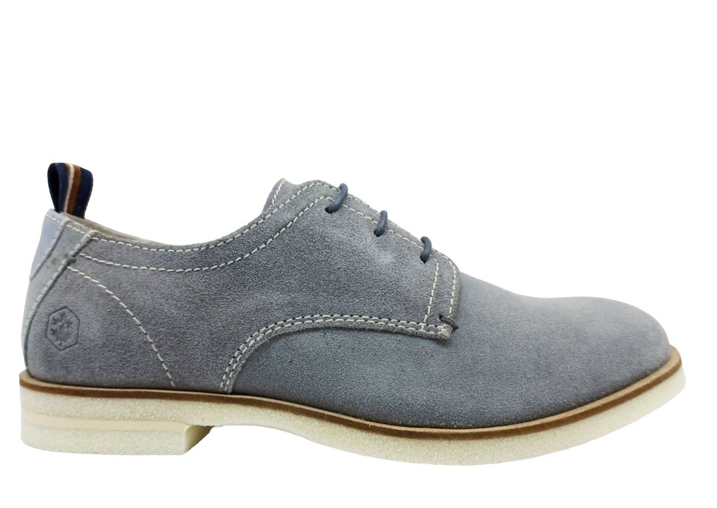 Zapatos De para Hombre Lumberjack SMG9404 Inglesas Cordones Casual Leer Grises