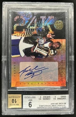 2010-11 Panini Gold Standard Kobe Bryant 24 Karat Signatures Auto #/49 BGS 9