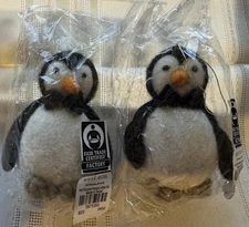 2 West Elm St. Jude Felted Christmas Ornaments Penguin NIP