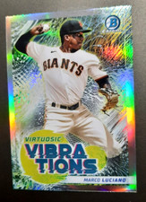 MARCO LUCIANO-2022 BOWMAN CHROME-VIRTUOSIC VIBRATIONS-REFRACTOR ⚾️ BASEBALL CARD