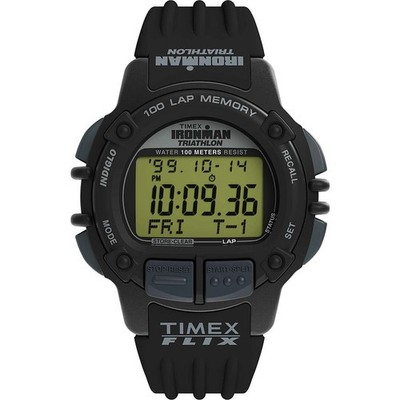 TIMEX IRONMAN VINTAGE Uhr C100 TW5M63000 Silikon Schwarz Chrono Timer Alarm