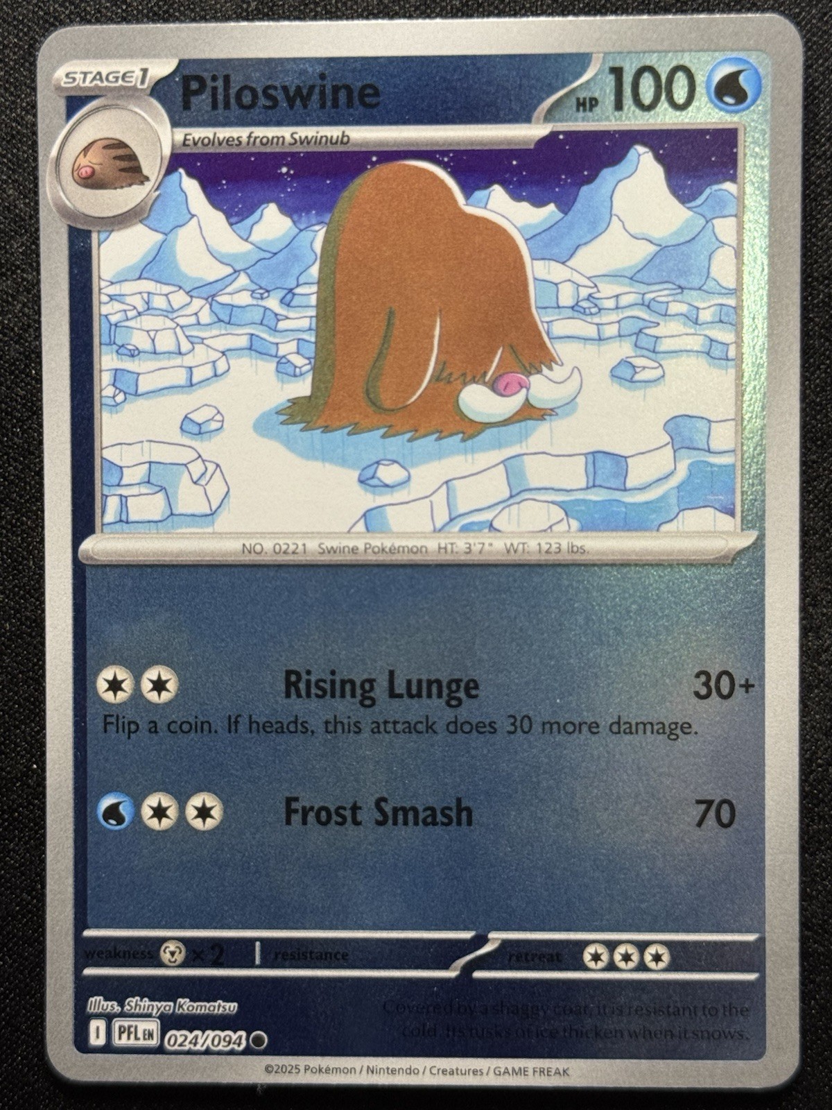 Piloswine 024/094 Me02: Phantasmal Flames Reverse Holo NM