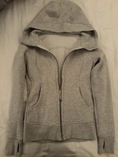 Lululemon Women's Scuba Full-Zip Hoodie Heathered Light Gray, Size 2