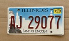 2018 Illinois IL License Plate AJ 29077 — photo 1