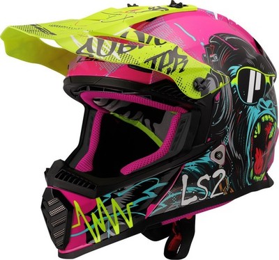 LS2 MOTORRADHELM KINDER CROSS MX437J FAST EVO II MINI GORILLA PURPLE