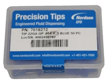 NORDSON EFD PRECISION TIP 7018272 22GA 016 X .5 BLIE 50 PIECES NEW IN BOX