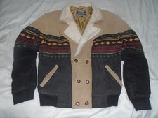 Marco Bassi Womens Western Design Suede Leather Jacket Size Small Vintage