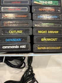 Atari 2600 System Bundle Console 26 Games 2 Joystick Paddles OEM Power WORKS!
