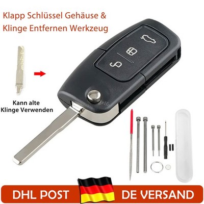 Schlüssel Gehäuse mit Rohling Werkzeug Für Ford B-Max C-Max Fiesta Focus Galaxy