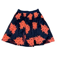ANTHROPOLOGIE MAEVE Pome Blossom Embroidered Tulle Skirt Size 0