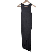 Lush Bodycon Dress NWT Sleeveless Asymmetrical Maxi Dress Small Charcoal Gray