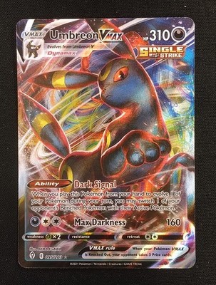 Umbreon VMAX ホロカード + スタンド Pokemon Umbreon VMAX Full Art Single Strike Holo Ultra Rare 095