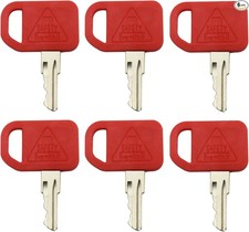 6PCS Replacement Ignition Keys for Heavy Equipment Loaders and Tractors Includin