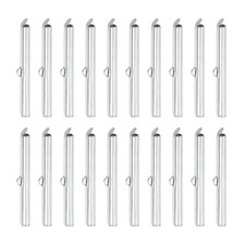60Pcs Slide on End Clasps, 40mm Tube Ball Bead Slider Crimp End, Silver Tone