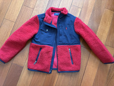 Polo Ralph Lauren Colorblock Fleece Hooded Full Zip Jacket Boys Red Navy 6