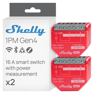 1PM Gen4 | Wi-Fi, Zigbee, Matter Smart Relay Switch with Power Metering, 1-Chann