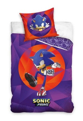 Sonic the Hedgehog Wende-Bettwäsche-Set 135x200 80x80 Baumwolle Bettbezug Prime