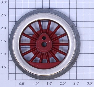 Lionel 400E-69 Red Spoked 2-3/4'' Std. Gauge Steam Loco Gear Wheel (4-40 Thread)
