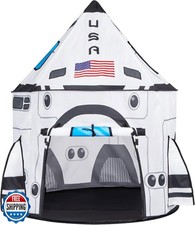 JOYIN Rocket Ship Play Tent Pop up Play Tent Kids Indoor Outdoor Spaceship Pl