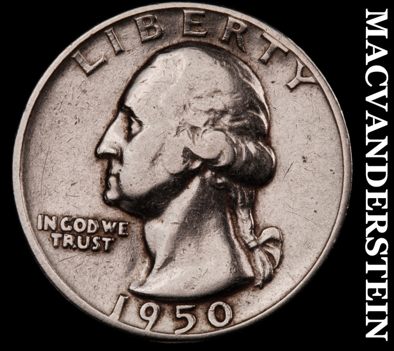 1950-D Silver Washington Quarter - Scarce  Better Date  No Reserve  #M596