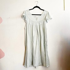 Miss Elaine Blue Floral Nightgown Lace Trim Cozy Sleepwear Classic XL