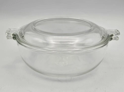 Vintage  PYREX #022 Clear Glass Casserole / Bowl (20oz) With 680-C-8 Lid ~ NICE!
