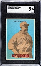 ROGERS HORNSBY 1967 Topps Venezuela Retirado #142 SGC 2 HOF Eye Appeal!!! 🔥 🔥