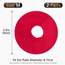 Geekria 2 Pairs Knit Headphones Ear Covers - Product Safety Certified - Red - M