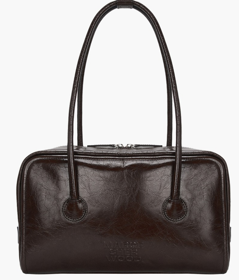 MARGE SHERWOOD Soft Boston Bag Mocha Crinkle Shoulder Korean