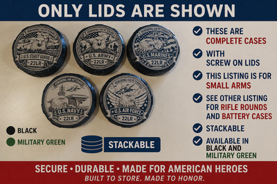 (S)Veterans Series - Ammo Cans - Screw on Lid - Pick Branch, Caliber, and Color