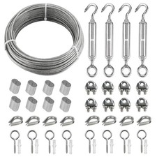 Edelstahl Stahlseil Kit 20m, 3mm Drahtseil Spanndraht M5 Spannschloss & Zubehör