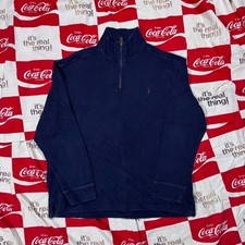 Polo Ralph Lauren Mens Quarter Zip Pullover Sweater Navy Blue Size XL