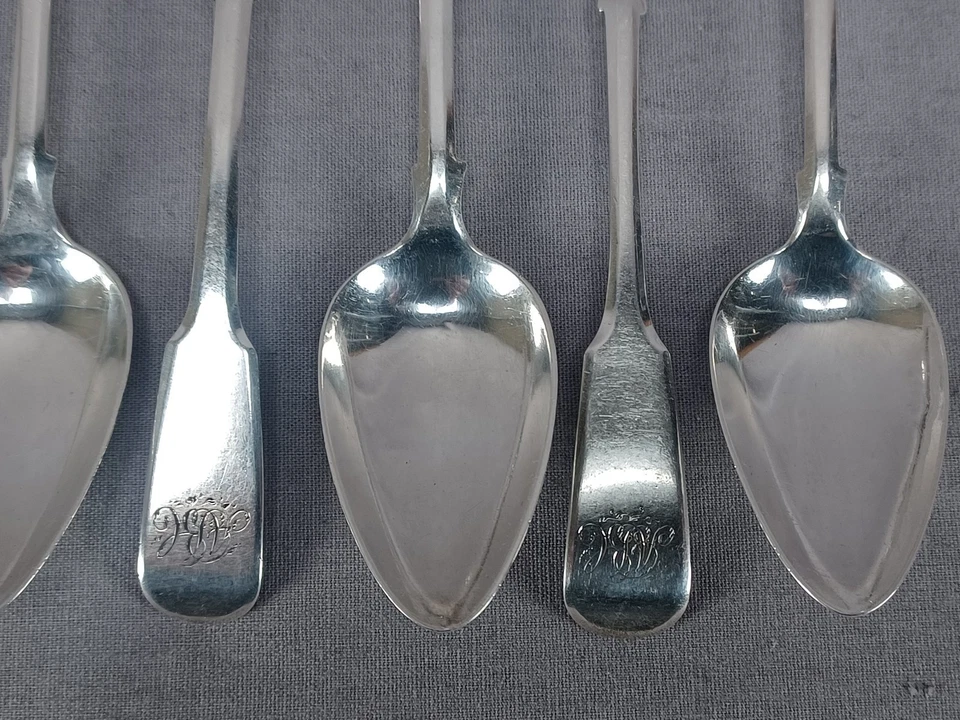 Juego de 6 cucharas de plata esterlina ABC George Murray New Castle England C.1805-1816 Foto 4 de 4