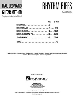 Rhythm Riffs by Greg Koch | Over 200 Riffs All Styles Guitar Songbook with O...