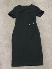 Banana Republic Birdseye Side Button Black Sheath Dress Petite Size 0 - NWT